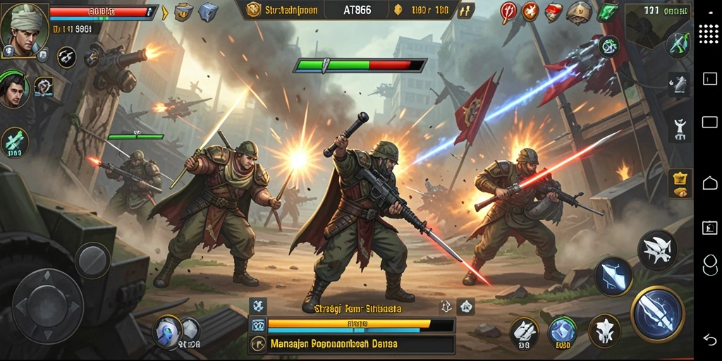 Tampilan gameplay yang mengasyikkan dalam game strategi.