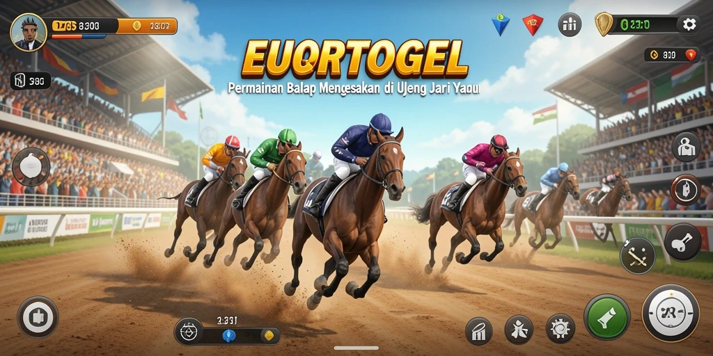 Screenshot gameplay menunjukkan balapan seru di EUROTOGEL.