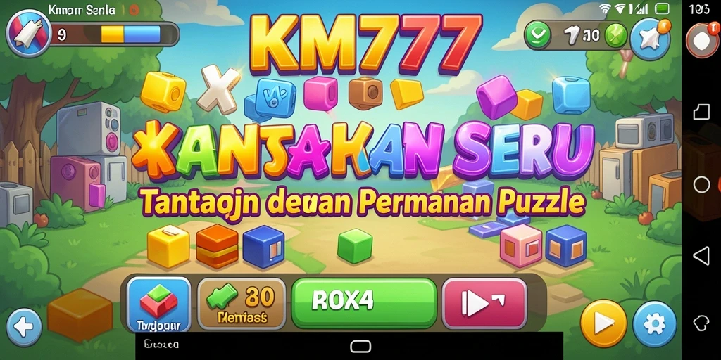 Screenshot utama KM777 menampilkan gameplay Puzzle yang seru.