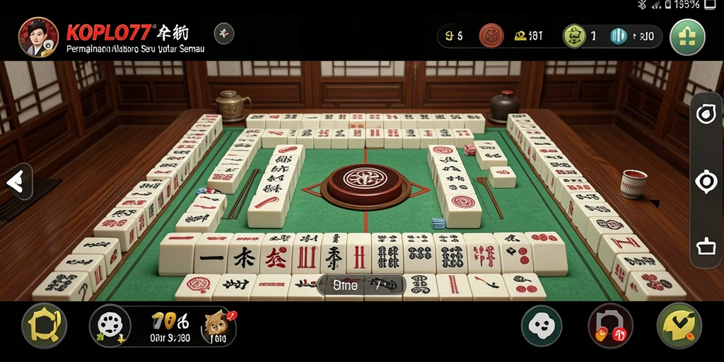 Tampilan menarik dari gameplay KOPLO77 yang menampilkan seni Mahjong.