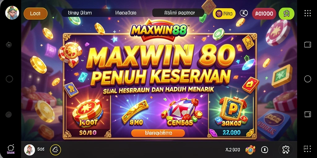 Screenshot utama MAXWIN88 menampilkan gameplay seru dari permainan Slot.