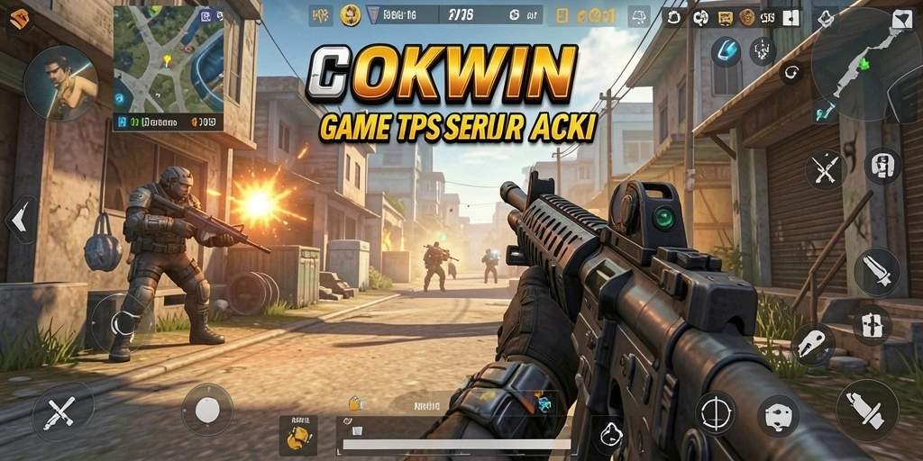 Tampilan gameplay seru dengan aksi mendebarkan di OKWIN.