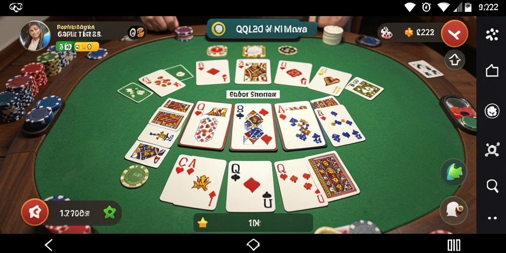 Screenshot gameplay QQ222 menunjukkan suasana seru saat bermain Gaple.