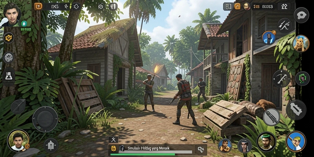 Tampilan gameplay RK55 yang menakjubkan dalam simulasi kehidupan.