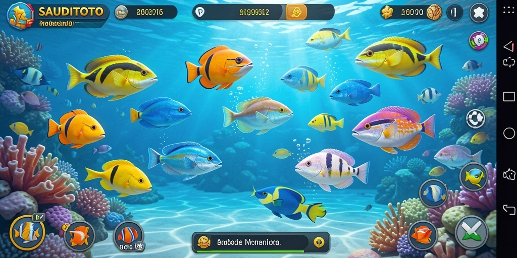 Tampilan menarik dari gameplay SAUDITOTO dengan aksi Tembak Ikan.