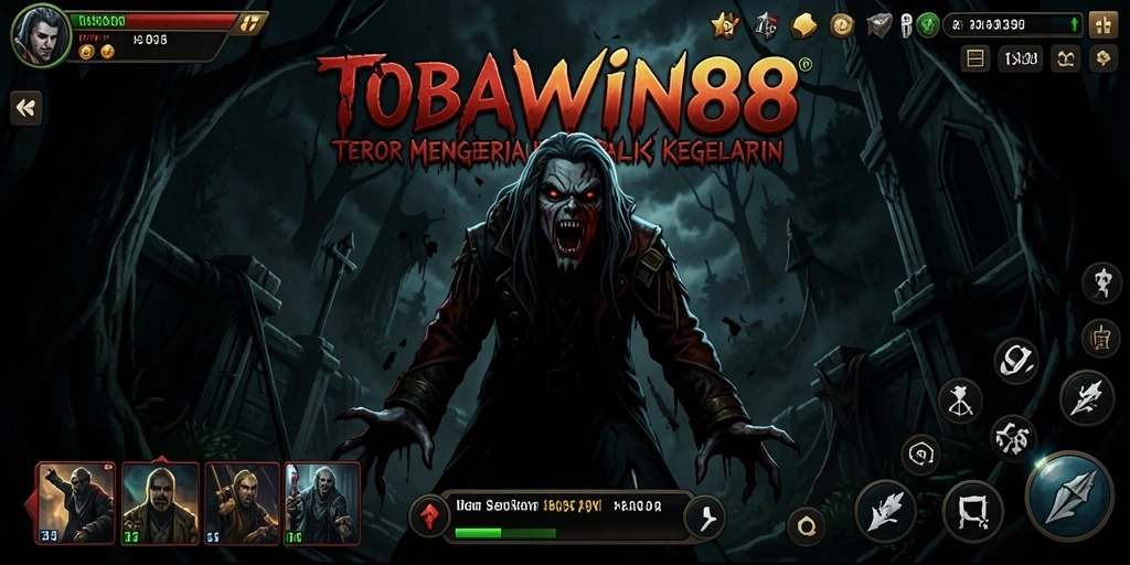 Tangkapan layar utama TOBAWIN88 menampilkan suasana gameplay Horror yang mencekam.