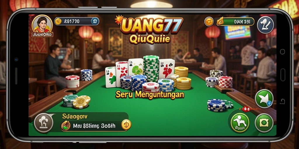 Gameplay seru dalam aplikasi UANG77 QiuQiu.