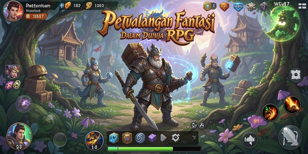 Tangkapan layar dari gameplay RPG yang mendebarkan di WG87.