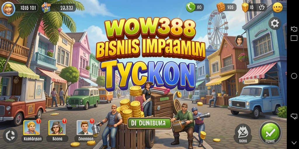 Tampilan gameplay <strong>WOW388</strong> yang menarik dan interaktif di dunia Tycoon.
