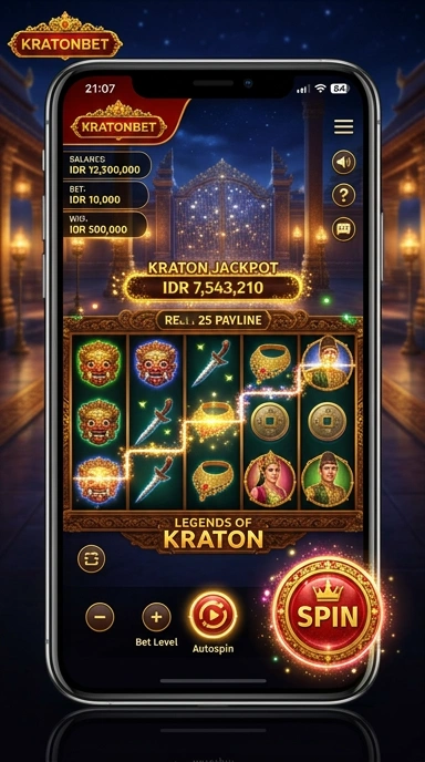 Tampilan utama aplikasi kratonbet yang menarik dan mudah digunakan.